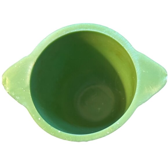 Vtg Fire-King Jadeite Ribbed Sugar Bowl Green Milk Glass Double Handled READ - Picture 4 of 15